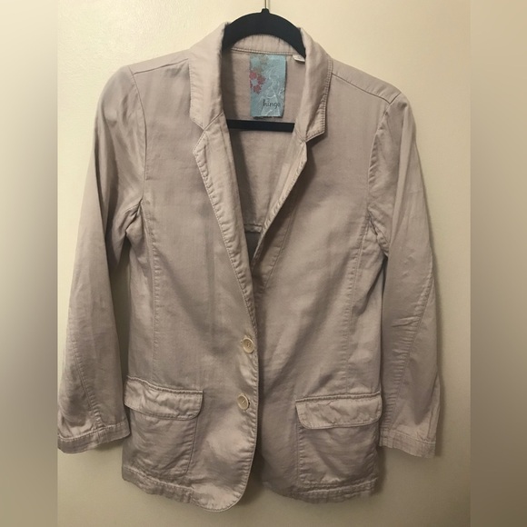 HINGE Nordstrom Womens Cotton Khaki Utility Blazer Jacket Shacket Size Small - Picture 2 of 11
